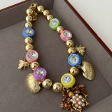Colorful bead bee necklace