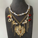 bee charm layer necklace
