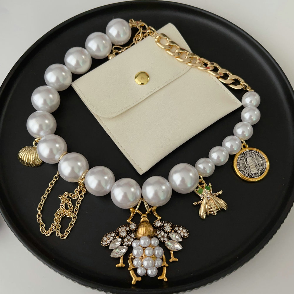 Bee charm necklace