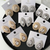 Pave chunky square earrings