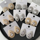 Pave chunky square earrings