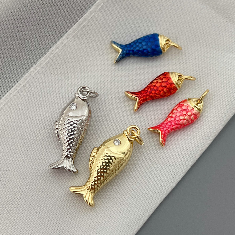 Enamel fish charm