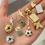 Pave bee star charm