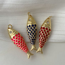 Enamel fish charm
