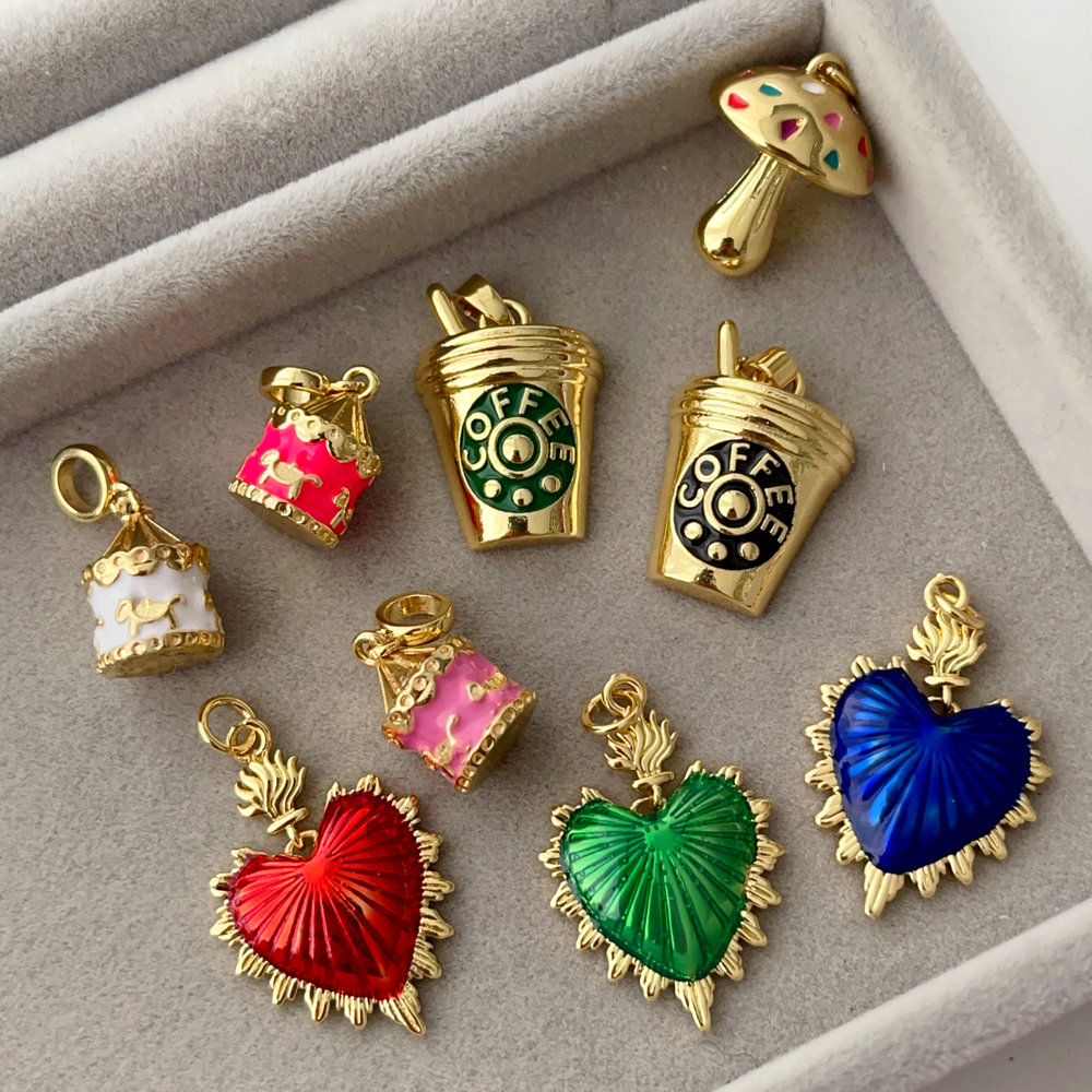 Enamel heart charm