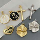 Flower cross charm