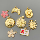 Enamel flower charm