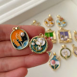 Enamel flower charm