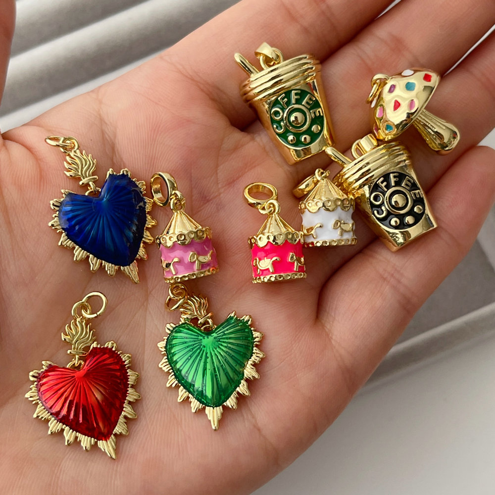 Enamel heart charm