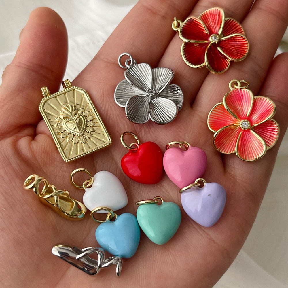 Enamel heart charm