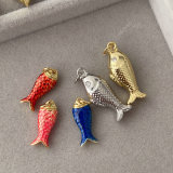 Enamel fish charm