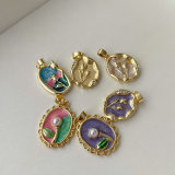 Enamel flower charm