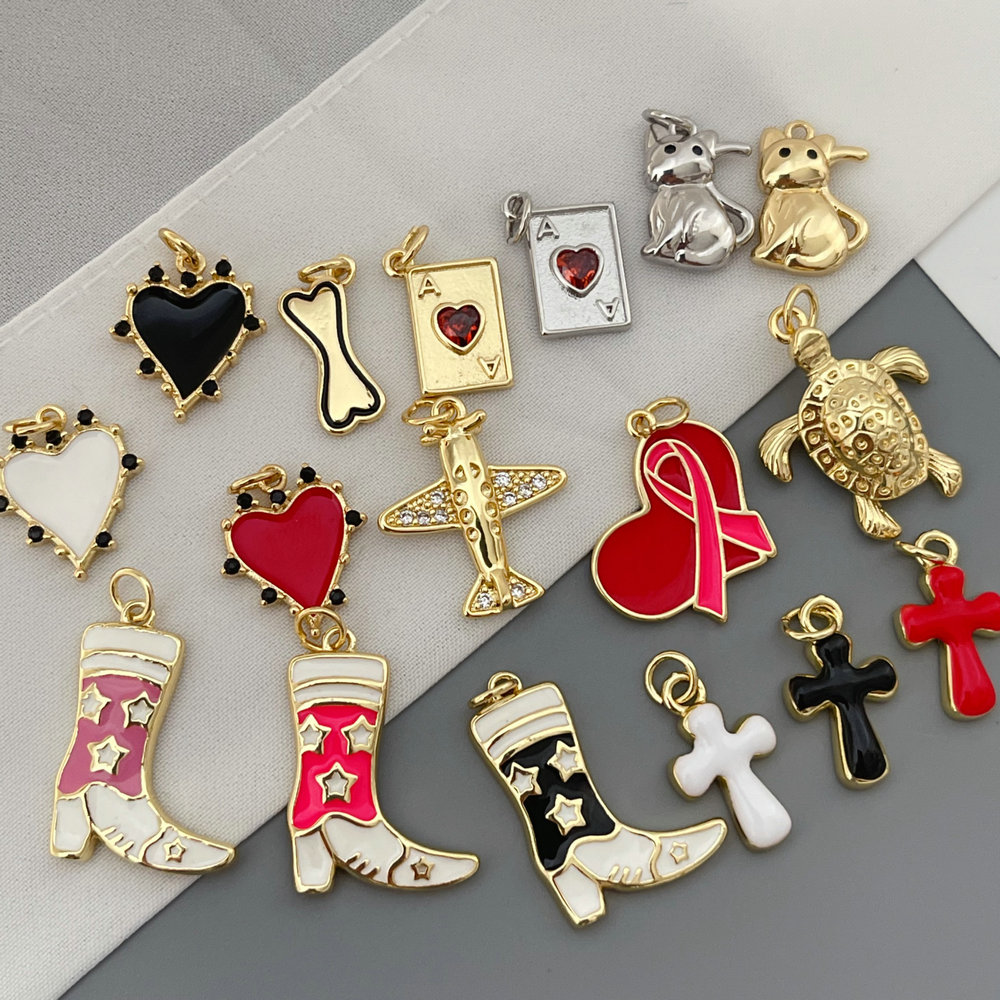 Enamel heart charm
