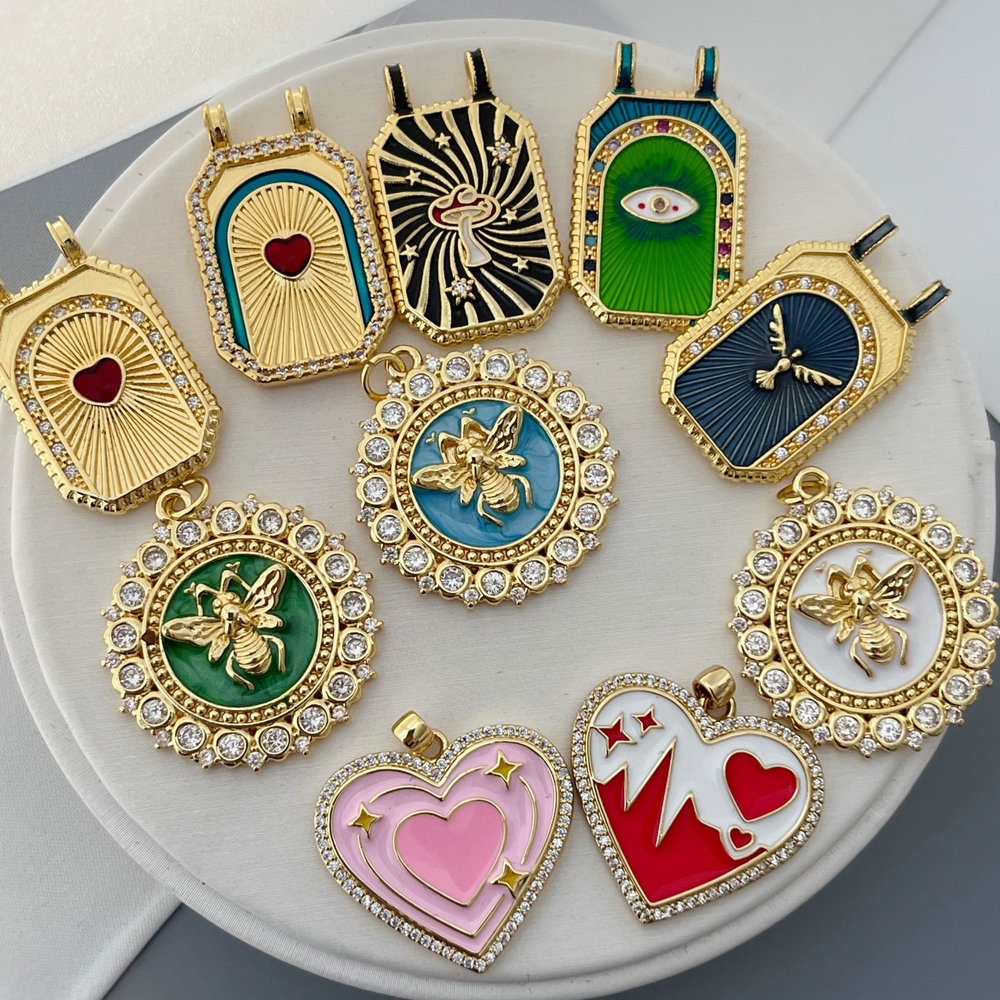 Square heart charm