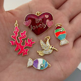 Enamel fish charm