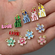 Enamel flower charm
