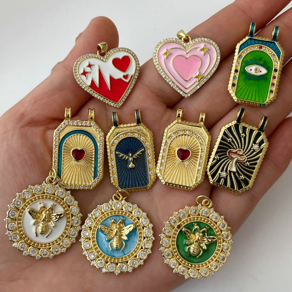 Square heart charm