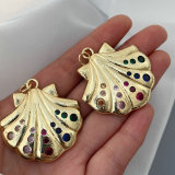 Colorful big shell pendant