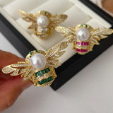 Pave zircon bee ring