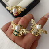 Pave zircon bee ring