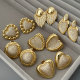 Pave zircon heart earrings