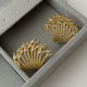 Pave zircon fan earrings