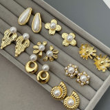 pearl flower earrings