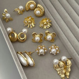 pearl flower earrings