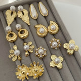 pearl flower earrings