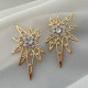 Pave two tone star earrings