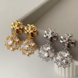 Pave zircon tb earrings