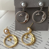 Star moon earrings