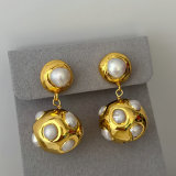 pearl ball earrings