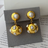 pearl ball earrings