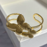 Metal chunky butterfly bangle