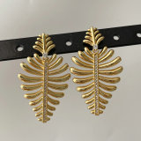 Pave leaf earrings