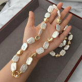 Sqaure fresh water pearl necklace