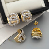 two tone link earrings