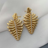 Pave leaf earrings