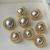 Two tone twist flower earrings