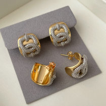 two tone link earrings