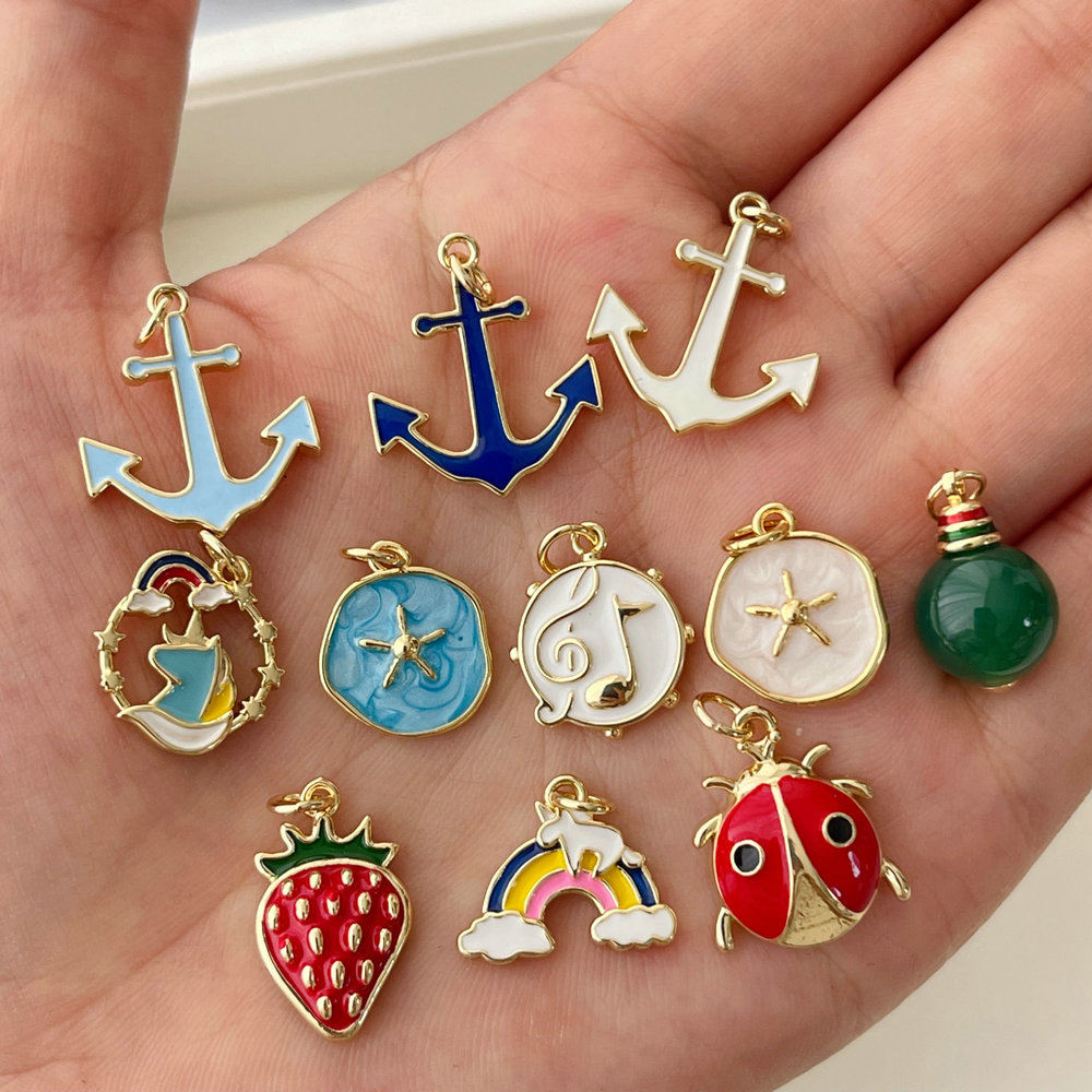 Enamel ladybug charm