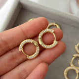 Pave zircon circle hoop