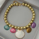 Chunky ball shell charm necklace