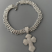 Cuban chain cross pendant necklace