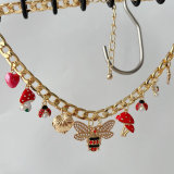 Cuban chain bee charm necklace