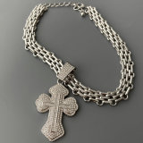 Cuban chain cross pendant necklace