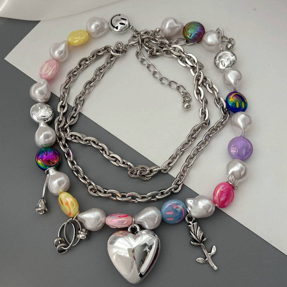 Layer heary charm necklace