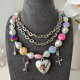 Layer heary charm necklace