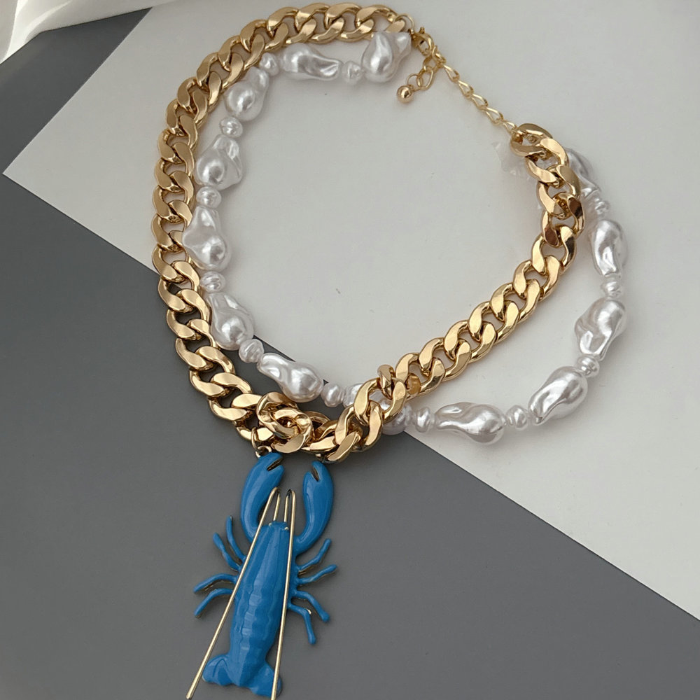 lobster pendant layer necklace